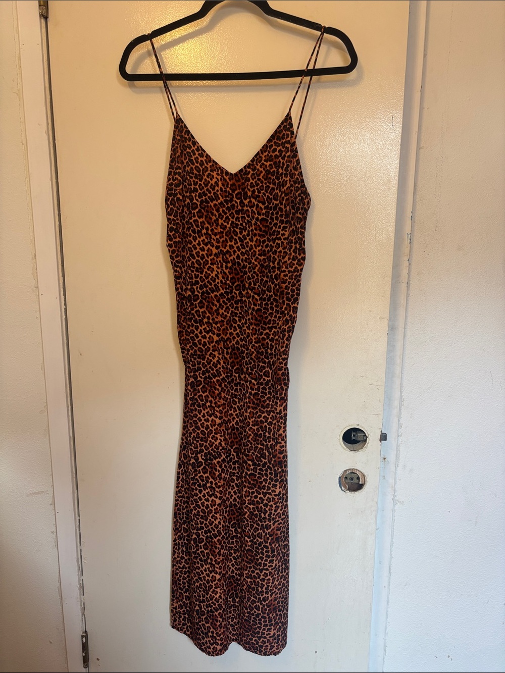 Leopard Print Slip Dress - Brown